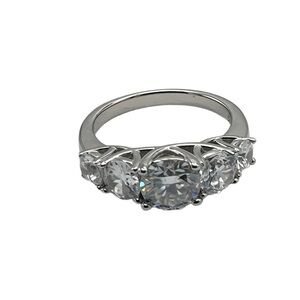 Classic Silver Diamond Rings Set